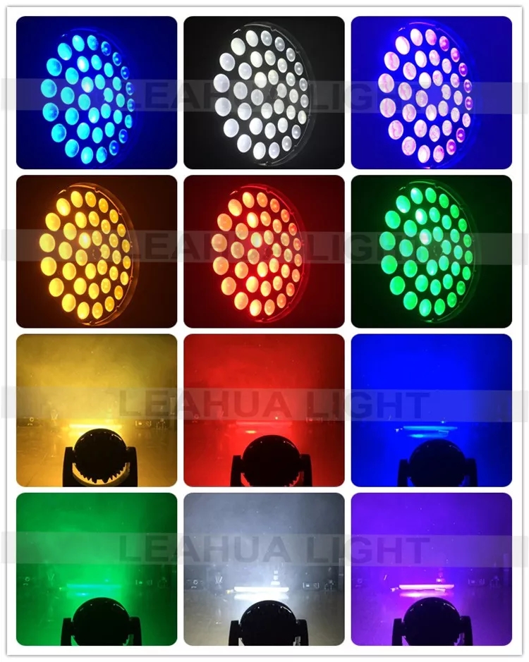 6in1 RGBWA+UV 36x18W Led Moving Head Wash Lights